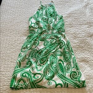 Antonio Melani Green and White Patterned Dress